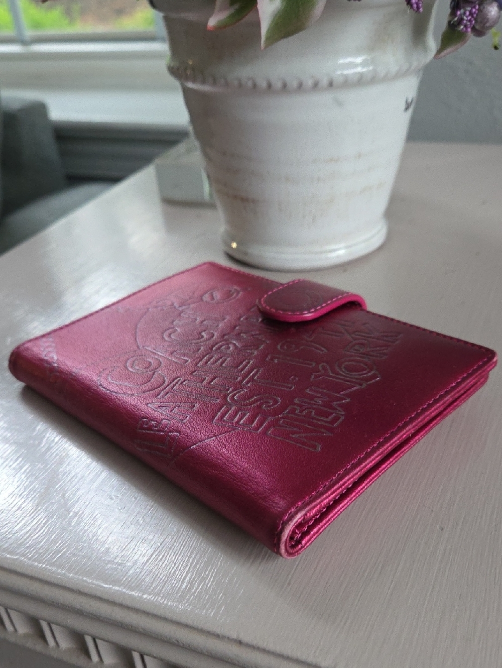 COACH  Metallic Fuchsia POPPY Leather Passport Wallet - Picture 4 of 15